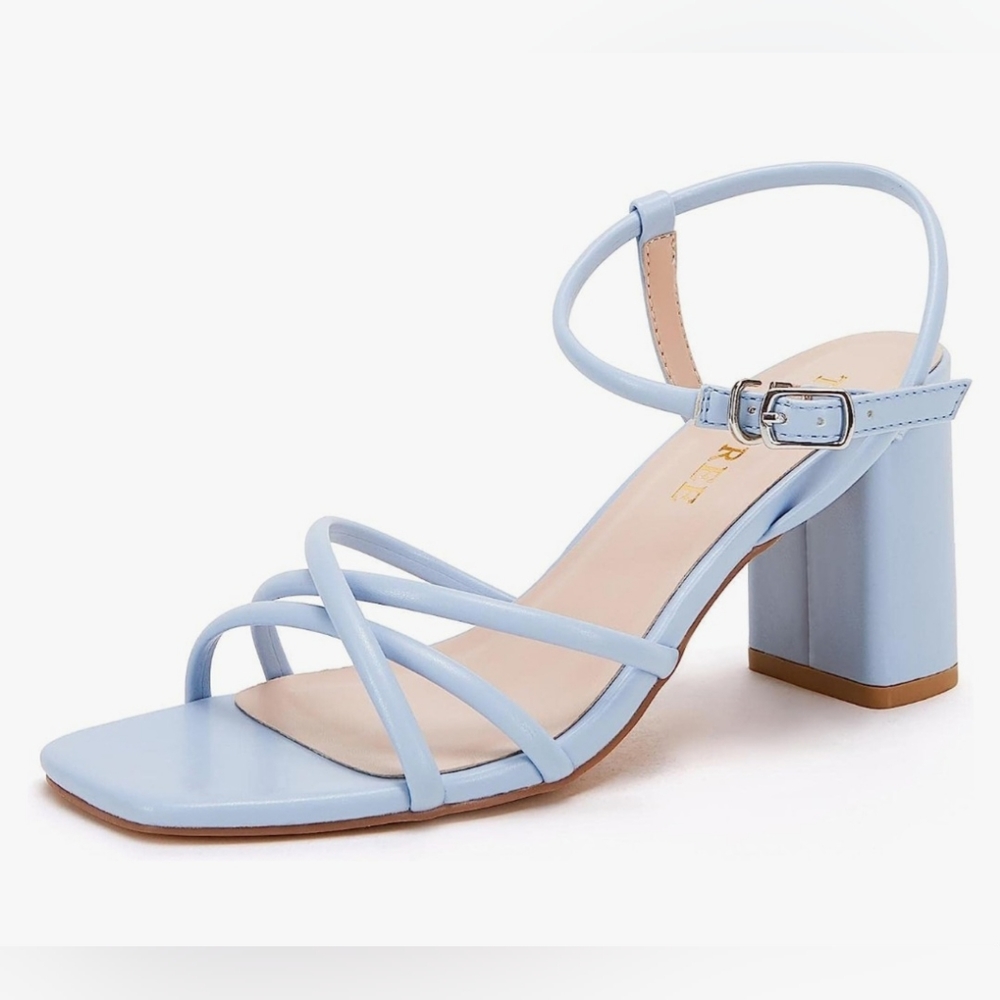 NIB Tinstree Strappy heeled Sandals size 7 blue
